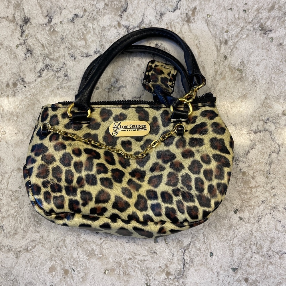 Lori  Greiner leopard mini purse‎ pouch